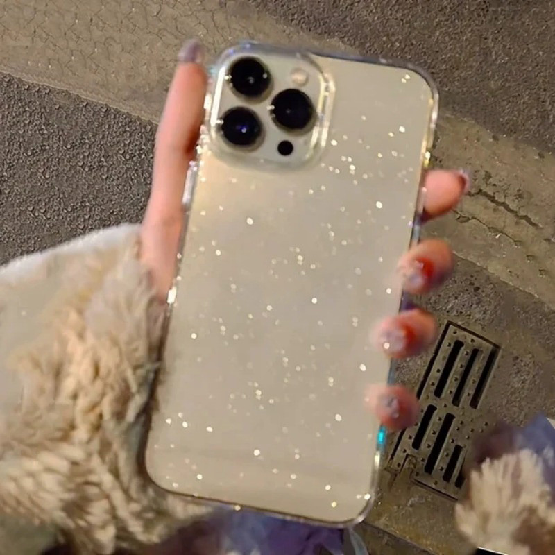 Luxury Glitterโปร่งใสBlingสําหรับiPhone 16 15 14 13 12 11 17 Pro Max 16e X XR XS 7 8 Plus SEกันกระแทกปกอ่อน ราคาถูก Shopee Lazada