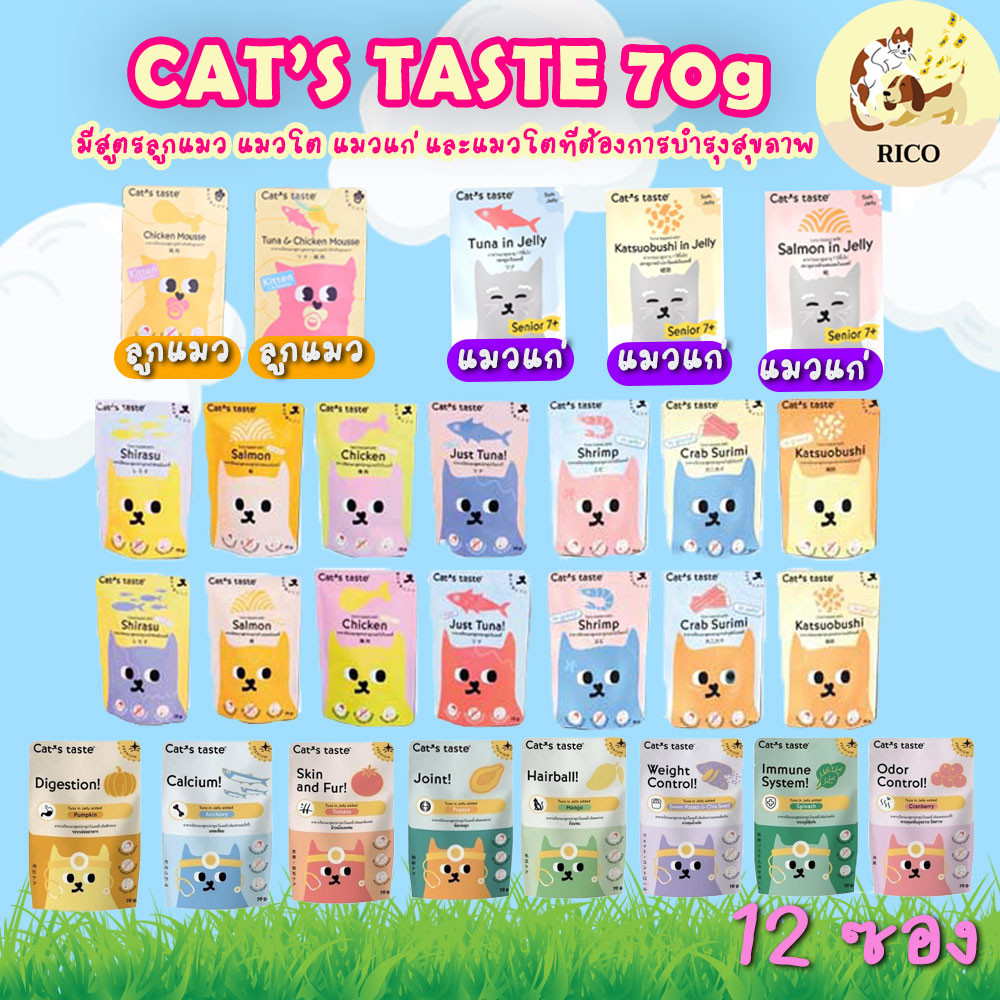 (โหล) Cat's Taste แคทเทสต์ อาหารเปียกแมว แมวโต 70g 👉👉  อ่านรายละเอียดสินค้าก่อนสั่งซื้อ 👀