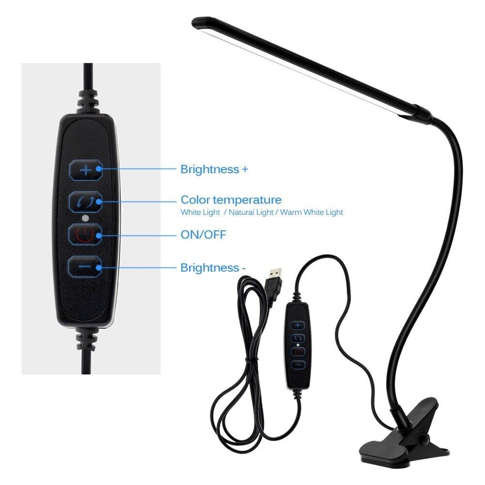 COZliv โคมไฟตั้งโต๊ะแบบหนีบ โคมไฟอ่านสือ LED ขั้วหลอดไฟ โคมไฟอ่านหนังสือ table lamp โคมไฟแบบหนีบ ปรับระดับได้รอบทิศทาง - รูปที่ 3