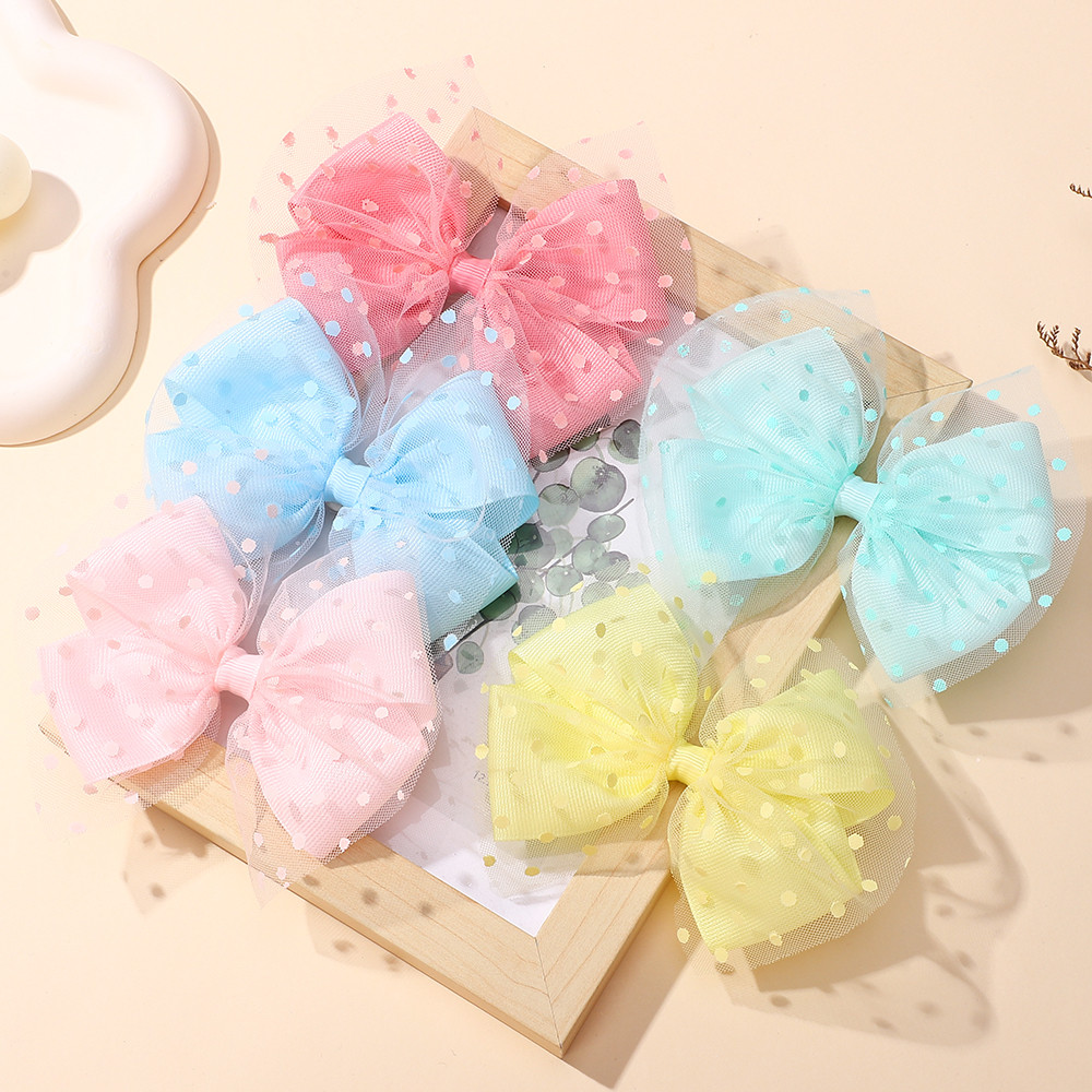 2ชิ้น/เซ็ตน่ารักโบว์กิ๊บสีทึบผ้ากอซโบว์คลิปสําหรับเด็กหวานนุ่มกิ๊บเจ้าหญิงสีชมพูสาวอุปกรณ์ผม