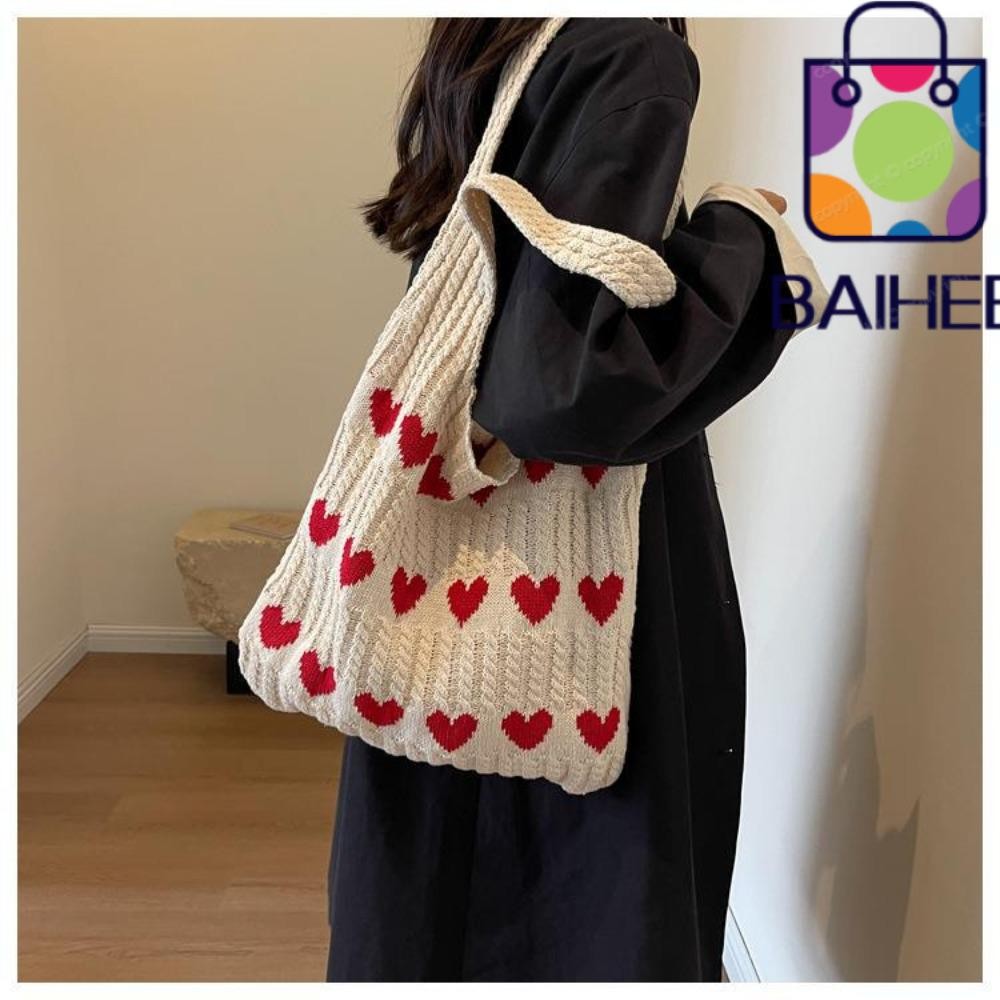 【สต็อกพร้อม❤】_Baihee กระเป๋าถือ กระเป๋าสะพายไหล่ ผ้าถัก ฉลุลาย ขนาดใหญ่ จุของได้เยอะ เหมาะกับเดินชายหาด สําหรับผู้หญิง