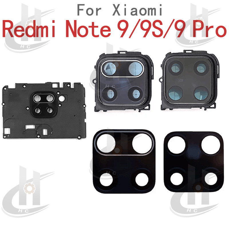 กล้องด้านหลังแหวนเลนส์ฝาครอบกระจกพร้อมกรอบสําหรับ Xiaomi Redmi หมายเหตุ 9 / 9S / 9 Pro อะไหล่ทดแทน