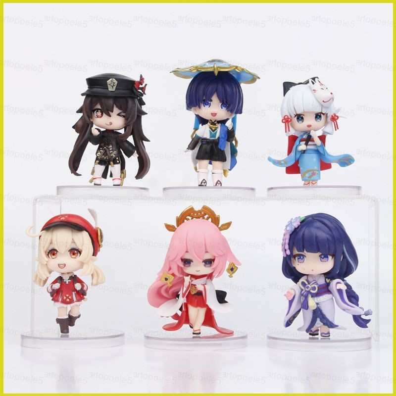 Sta5 6pcs Genshin Impact Action Figure Kaedehara Kazuha Kawamoto Makiko ตุ๊กตาของเล่นสําหรับ KidHome