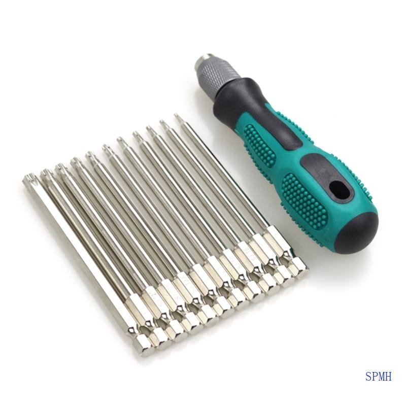 ชุดไขควง Torx 12 ชิ้นที่เชื่อถือได้เป็นพิเศษ ไขควงหกเหลี่ยมยาว T 6-T40