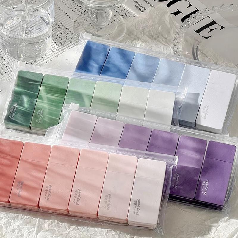 6 ชิ้น Creative Gradient สีเทปแก้ไขชุด 36M ขนาดใหญ่ความจุ Silent Correction เทปแบบพกพานักเรียน Correction Supplies
