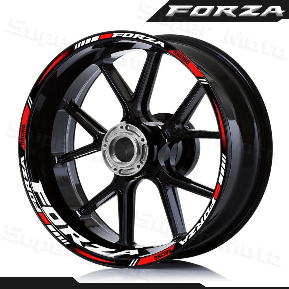 สําหรับ HONDA FORZA 125 250 350 750 MF13 สติกเกอร์ล้อรถจักรยานยนต์สกู๊ตเตอร์สะท้อนแสง 14′′15′′17′ นิ้วขอบลาย Decals Hub เทปอุปกรณ์เสริมกันน้ํา