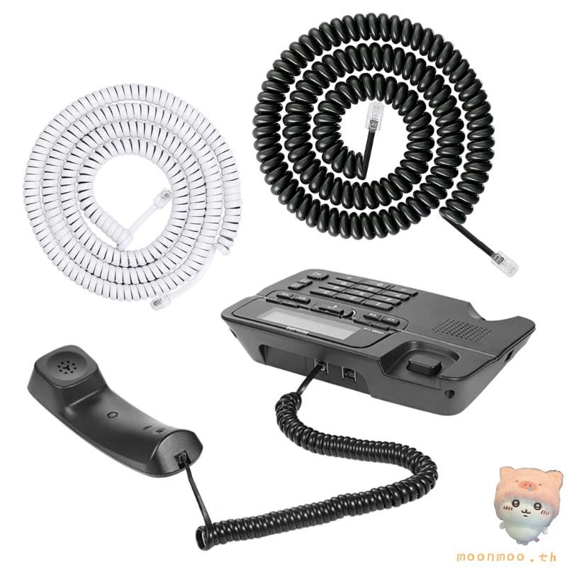 Moon RJ9 RJ11 4P4C Handsets สายติดตั้งง่าย Coiled Wire สําหรับโต๊ะโทรศัพท์