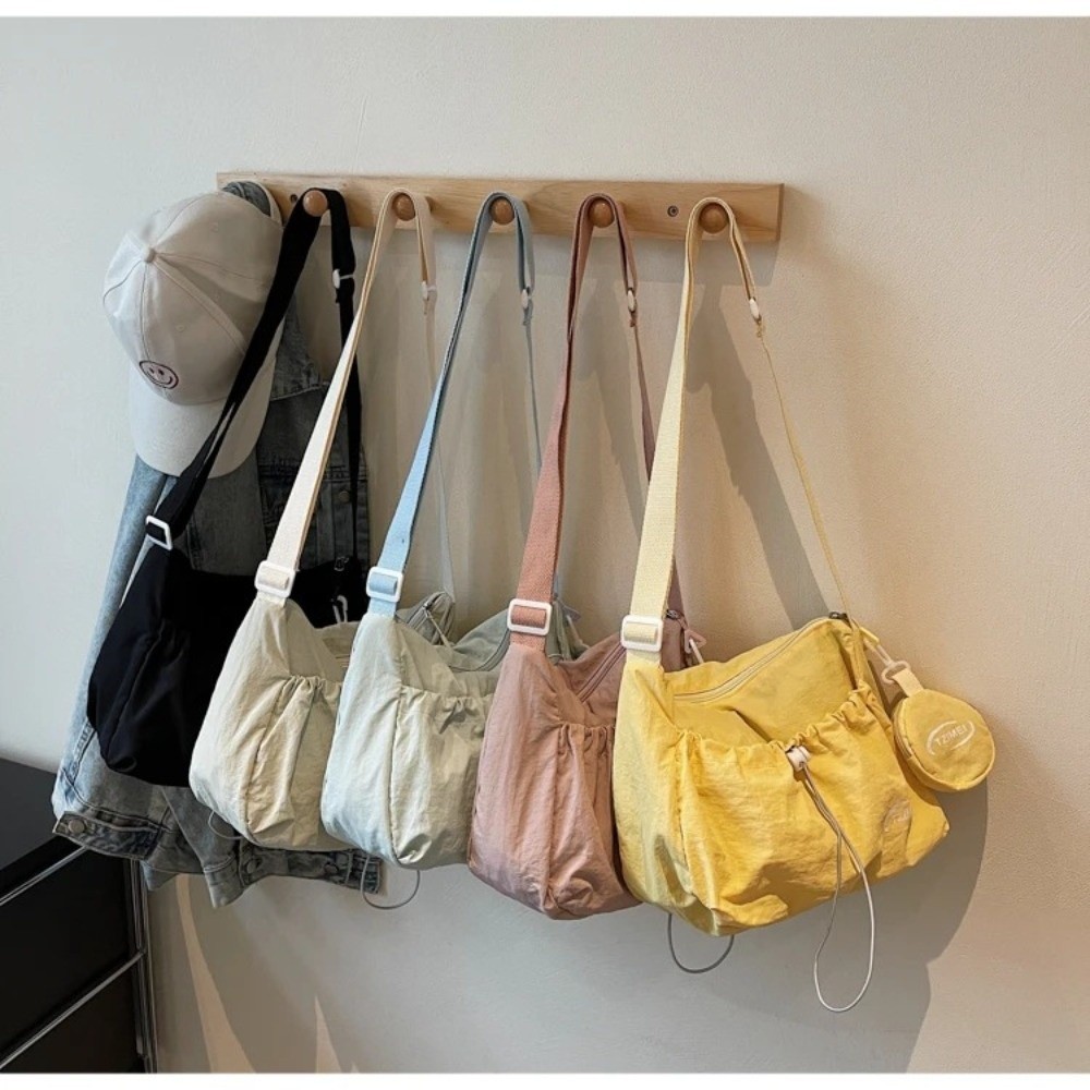 HAVADE กระเป๋าถือแบบโทตขนาดใหญ่ ทำจากไนลอนและแคนวาส มีสายรัดเปิดปิด และช่องใส่เหรียญสำหรับผู้หญิง - รูปที่ 7