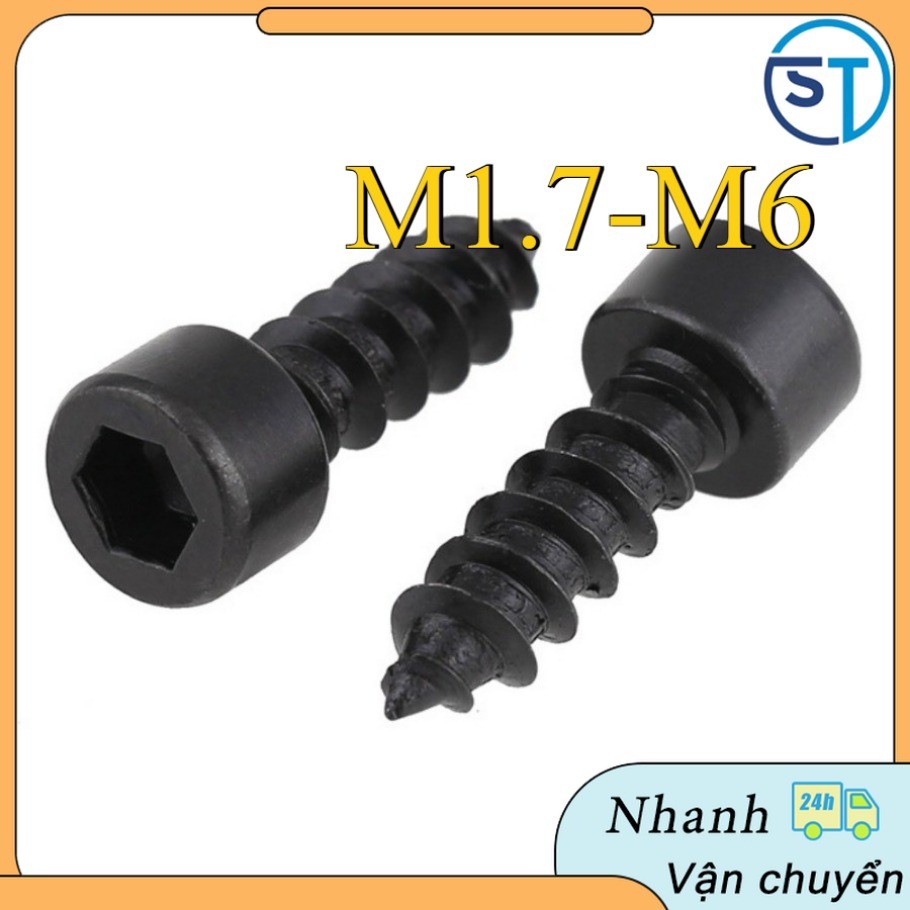 สีดําเกรด 8 ถ้วยหัวซ็อกเก็ตหกเหลี่ยมแตะตัวเองสกรูไม้หกเหลี่ยม M1.7/M2/M2.6/M3/M3.5/M4/M5/M6 (YL-VN)