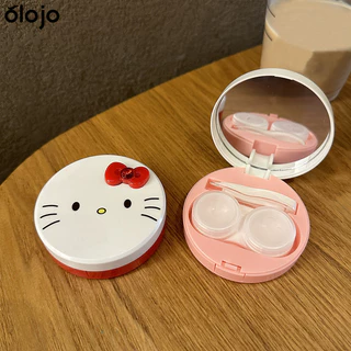 Kawaii Kt Cat คอนแทคเลนส์การ์ตูนน่ารัก Kt Cat แบบพกพามินิคอนแทคเลนส์กล่อง Travel Beauty นักเรียนกล่องเก็บของขวัญ-oo