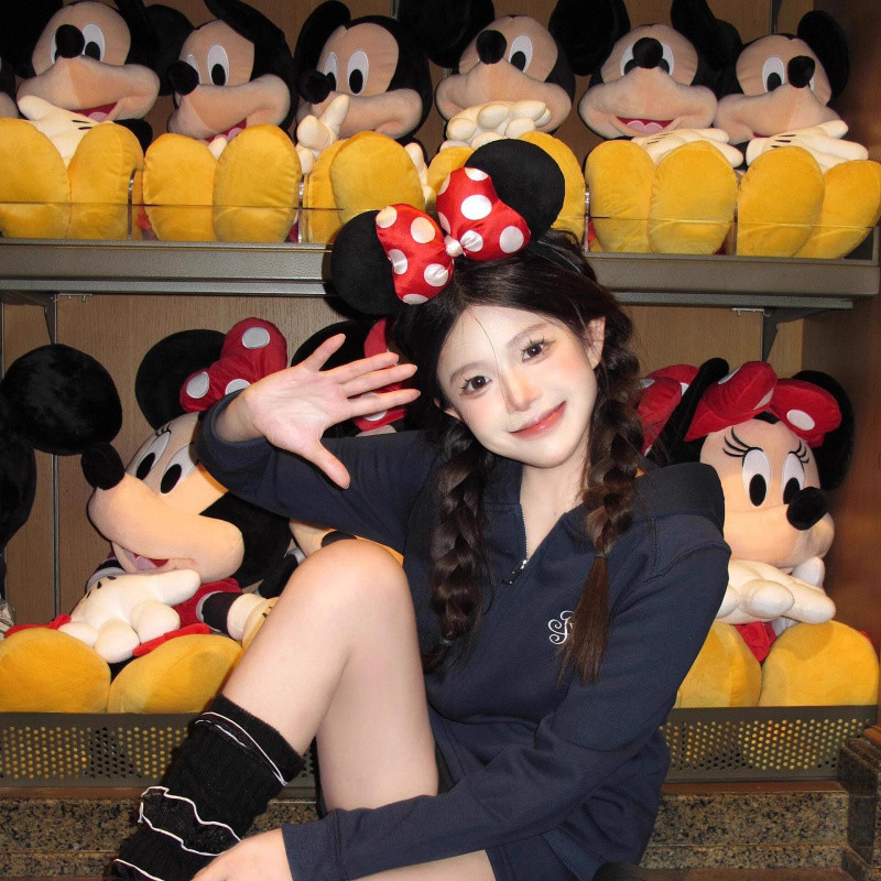 ผู้มีอิทธิพล มิกกี้ หูฟัง บิ๊กโบว์ คาดศีรษะ อุปกรณ์แต่งผมสำหรับเด็กและผู้ใหญ่