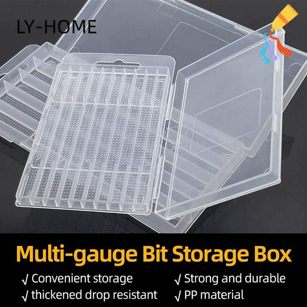 LIAOYING 1 ชิ้นเจาะ Bits กล่องเก็บ, พลาสติกเครื่องมืออะไหล่, ทนทาน Multi-gauge 5/10 หลุมฮาร์ดแวร์กล่องเครื่องมือสําหรับ Twist เจาะแตะอุปกรณ์เสริม