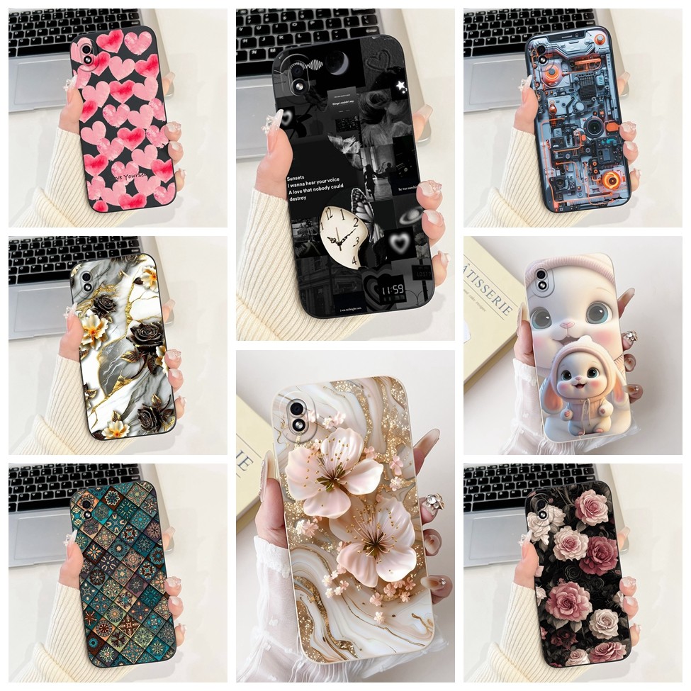 SAMSUNG สําหรับSamsung A01 CoreกรณีSM-A013Fซิลิโคนแมวน่ารักผีเสื้อดอกไม้รักทาสีสําหรับSamsung Galaxy