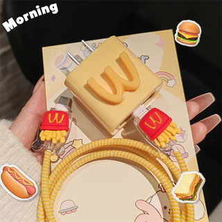 M French Fries Apple Charger ฝาครอบป้องกัน 20w สายเคเบิลข้อมูล Anti Break เหมาะสําหรับ iPhone 13/14/15/16