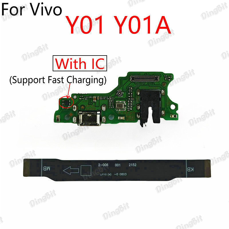 สําหรับ Vivo Y01 Y01A Micro USB ชาร์จแท่นชาร์จพอร์ต IC ไมโครโฟนไมโครโฟนเมนบอร์ดหลัก Flex สาย
