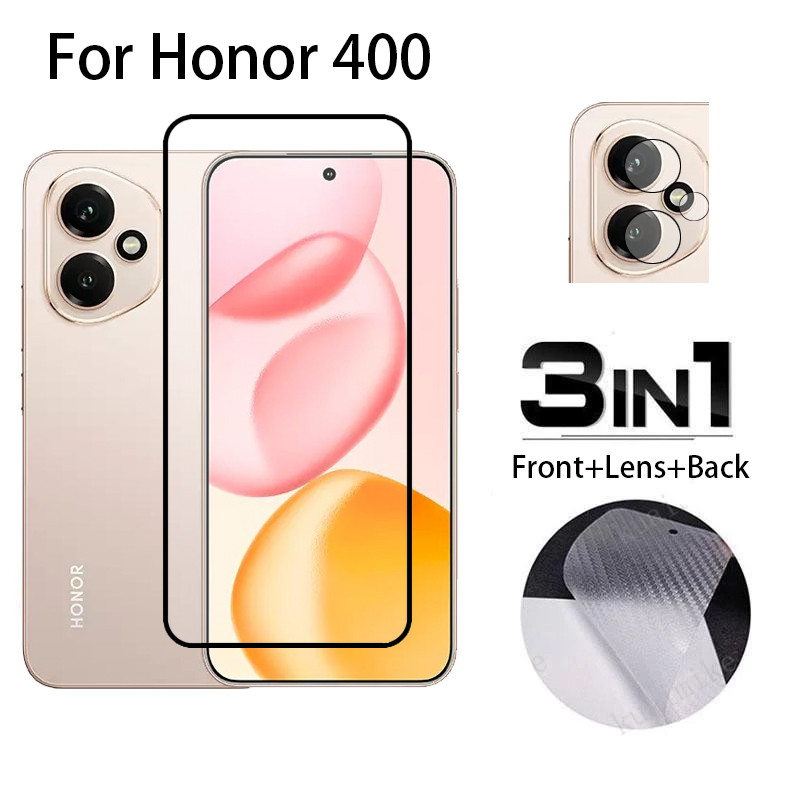 3 In 1 Honor 400 5G กระจกนิรภัยป้องกันหน้าจอฟิล์มเลนส์กล้องสําหรับ Honor X8C X7C X6C X6B 4G 5G