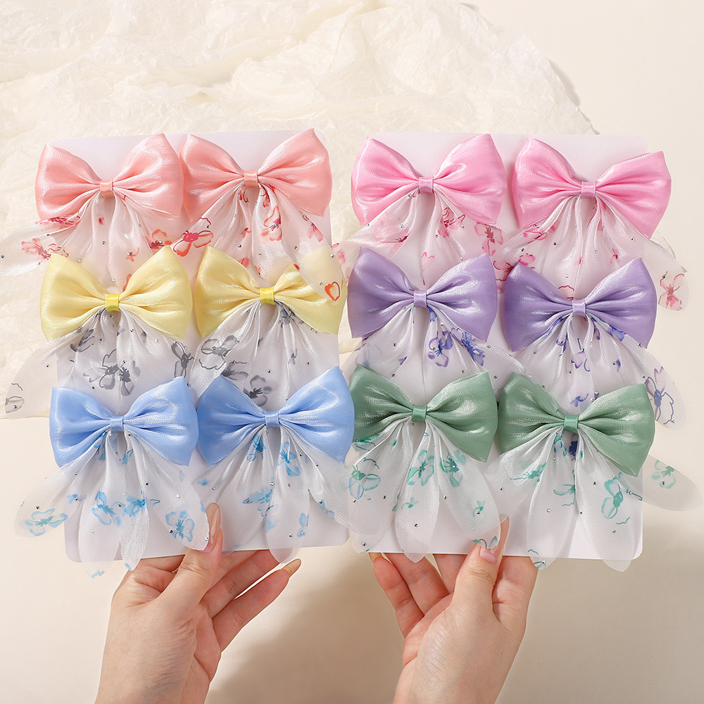 2 ชิ้น/ล็อตสาวน่ารัก Bowknot กิ๊บติดผม Cheer Bow Glitter Hairpin เจ้าหญิงเส้นด้าย Polka Dot Hairgripes เด็ก Headwear