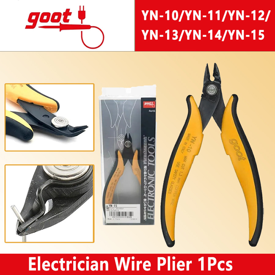 GOOT Precision Plier 1 ชิ้นเส้นทแยงมุมคีมตัดลวดช่างไฟฟ้า Nippers มือเครื่องมือ YN-10/YN-11/YN-12/YN-
