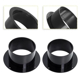 QUIBLO Wall Flange Connector, ข้อต่อท่อระบายอากาศทรงกลมพลาสติก, อุปกรณ์ในครัวเรือน Black Vent Pipe Adapter ท่อระบายอากาศ