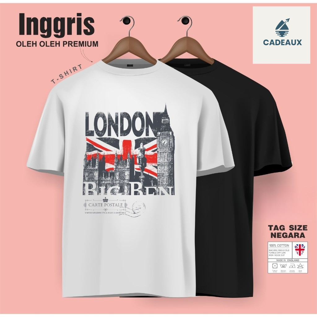ENGLAND SOUVENIR เสื้อยืดผ้าฝ้าย Combed 24s SOUVENIR ของขวัญพรีเมี่ยม