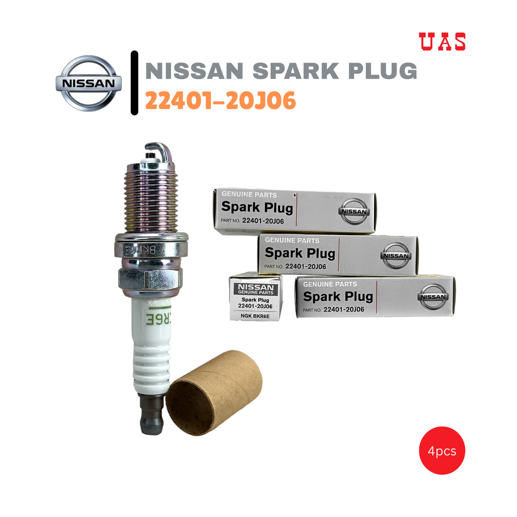 NISSAN Spark Plug 22401-20J06 (4 ชิ้น) ใช้ได้กับ Nissan Sentra Serena Proton Waja (MIT)