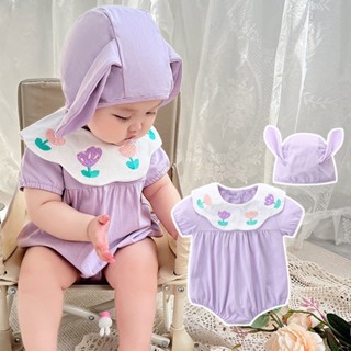 ทารกแรกเกิด ชุดรอมเปอร์ เด็กวัยหัดเดินทารก ชุดจั๊มสูท แขนสั้…