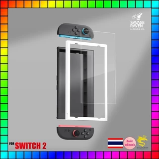 Savage Raven by Skull & Co. Tempered Glass Screen with Frame for Switch 2 (2 Pack) (รุ่นปี 2025)