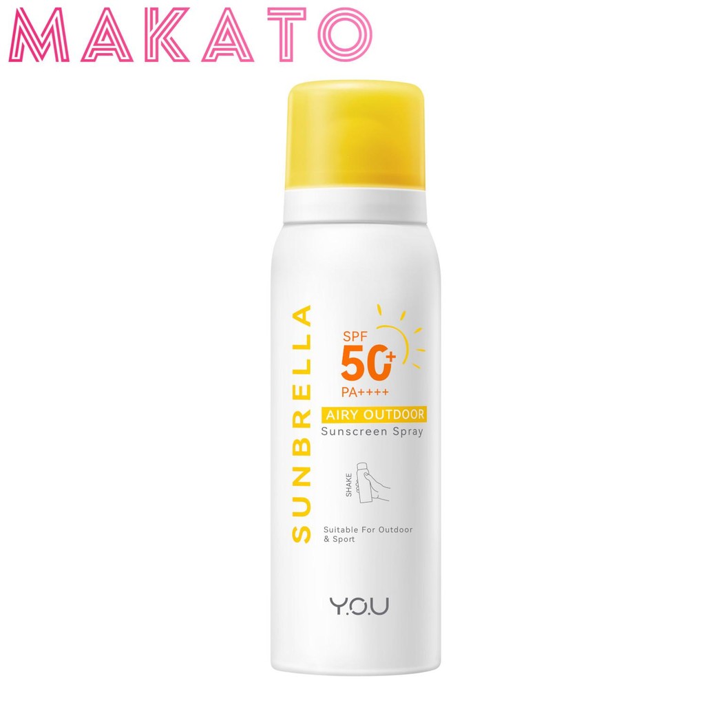 YOU Airy Outdoor Sunscreen Spray SPF 50+ PA ++++ YOU สเปรย์กันแดด สำหรับผิวหน้า และผิวกาย 50ml
