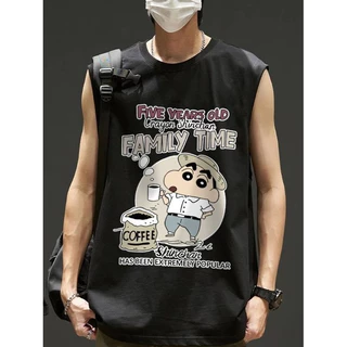 NEW เสื้อแขนกุด ลายชินจังดื่มกาแฟ OP-1147