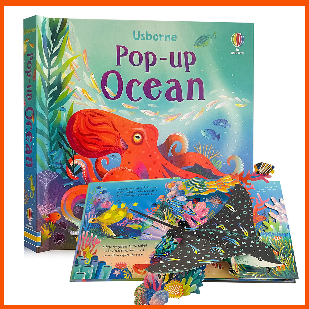 Usborne Pop-Up Ocean 3D Flap หนังสือภาพภาษาอังกฤษเด็ก Early Education สัตว์ความรู้ความเข้าใจหนังสือนิทานก่อนนอนสําหรับเด็ก