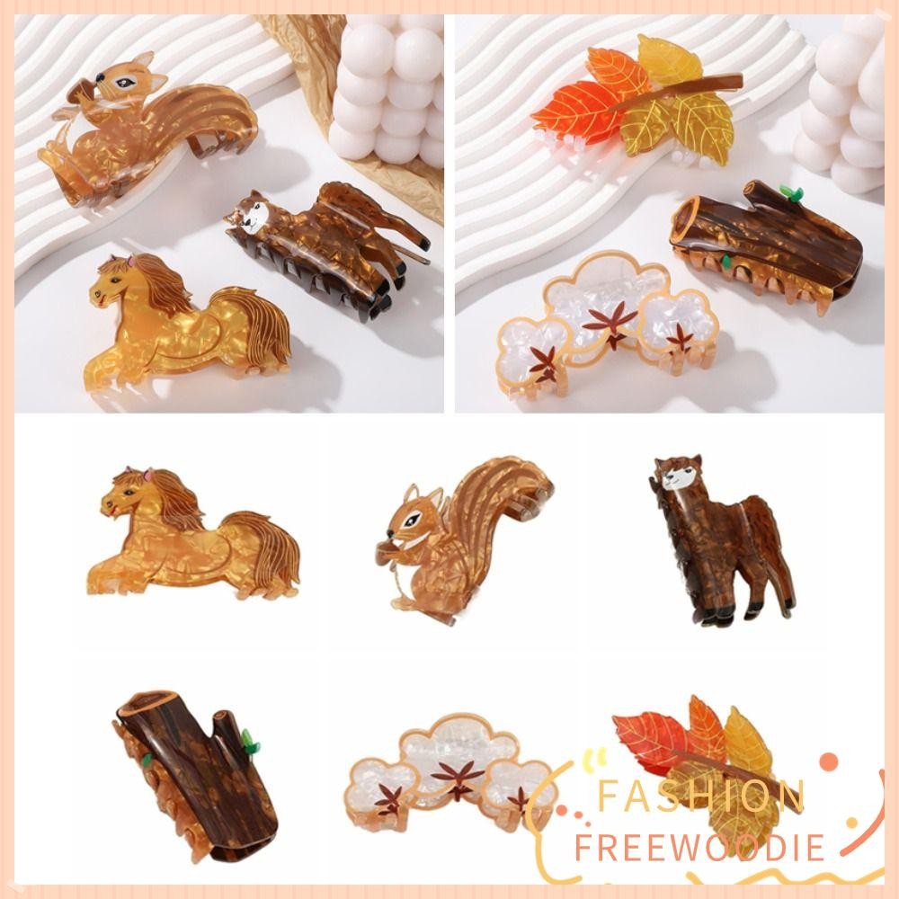 FREEWOODIE คลิปฉลาม, อะคริลิคกรงเล็บผมขนาดใหญ่, การ์ตูนสัตว์ Headwear ทุกวัน