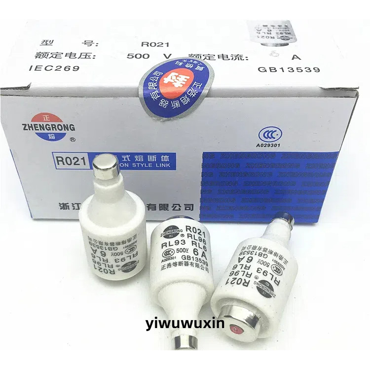 บวกละลาย RL6-25 R021 500V-2A4A5A6A10A16ARL93 RL96 DII ฟิวส์เกลียว