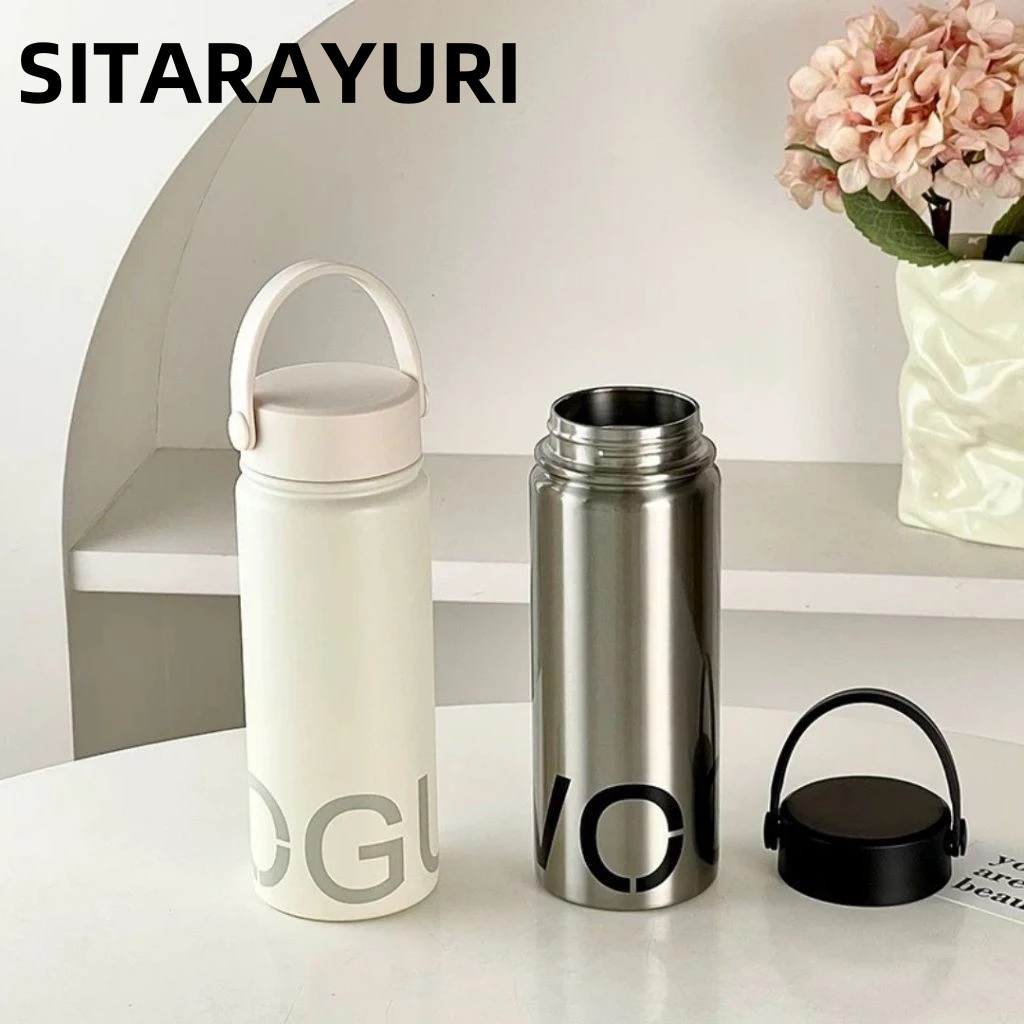 SITARAYURI ZF-035 พร้อมส่ง กระบอกน้ำเก็บอุณหภูมิ หูหิ้วซิลิโคน เก็บได้ทั้งร้อนและเย็น ขนาด 550ml สแตนเลส 304