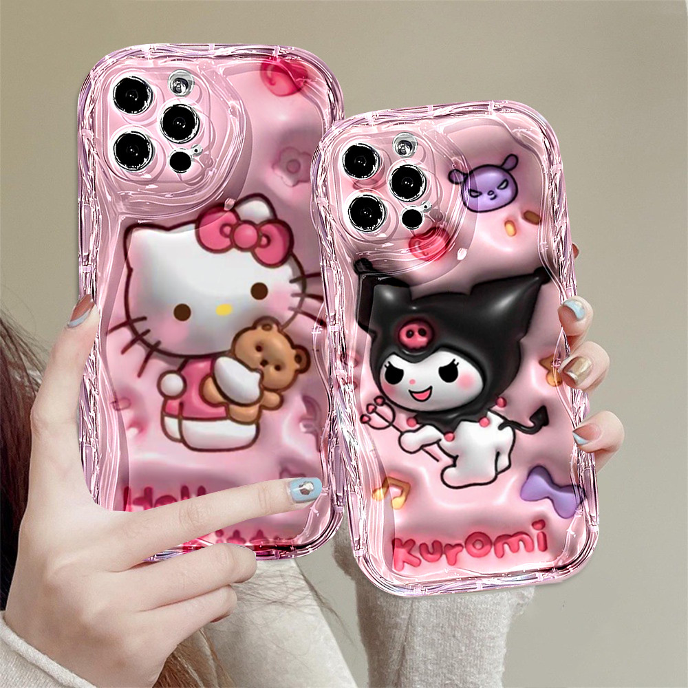 สําหรับRealme C75Xหมายเหตุ60 Note50 C63 C65 C61 C53 C51 C55 C11 C35 C33 C21Y C25Y C15 C12 C25 Realme10 5 6i 8i C2 Narzo 3D Air CushionกรณีKittyน่ารักการ์ตูนKuromi