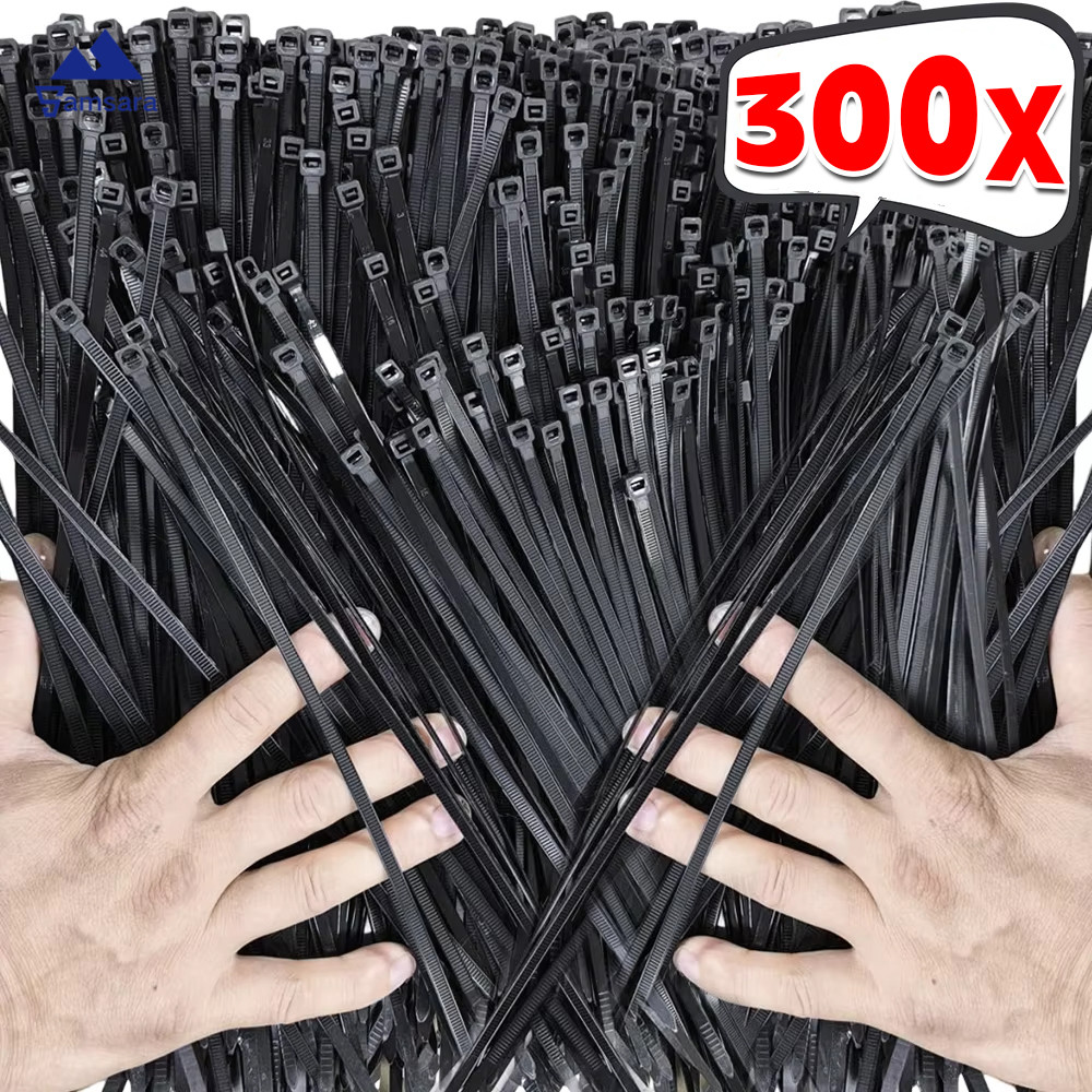 Weatherproof Cable Ties พร้อมกลไกล็อคตัวเอง - 300PCS 3mmx150mm สายรัดไนลอน, กระชับปราศจากความเสียหายสําหรับสายไฟ/ไฟเบอร์ออปติก