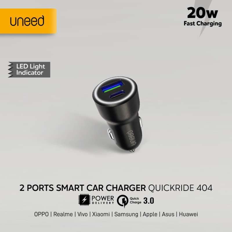 Uneed Dual Port Car Charger 20W QC PD - UCC404
