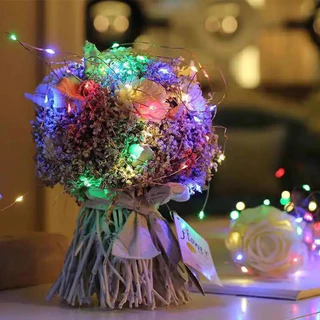 litai สายไฟ LED ขนาดเล็กสำหรับตกแต่งช่อดอกไม้คริสต์มาส/ไฟตกแต่งบรรยากาศลวดทองแดงสี/ไฟกล่องสีขาวขนาดเล็กแบบสายดาว