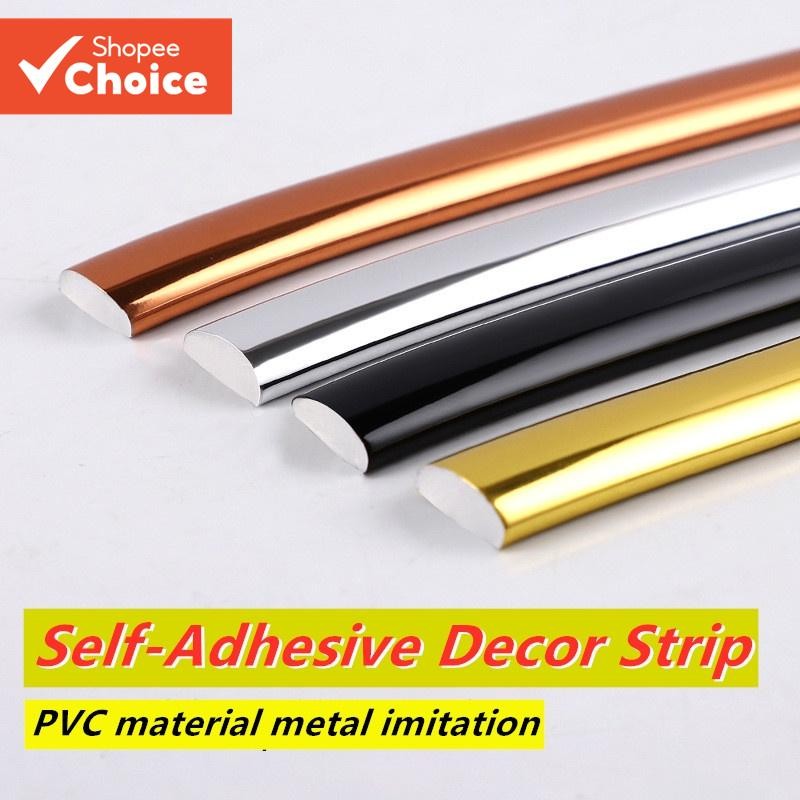 1M Self-กาวกระจกกรอบPVC Moulding Trim Wall Trimสายโลหะตกแต่งแถบพื้นหลังผนังเพดานสายกระจกกรอบตกแต่ง