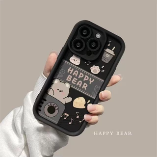 วีโว่ เคส สําหรับ VIVO Y36 Y15s Y17 Y20 Y27 Y21 Y21s Y15 Y17s Y22 Y12 Y16 Y12s Y02 Y91 Y30 Y28 ชานมหมีน้อย เคสโทรศัพท์