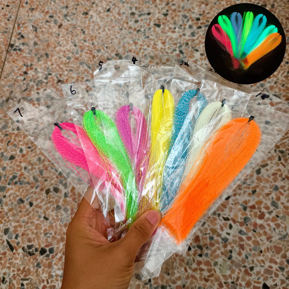 Luminous Holographic คริสตัลแฟลช Tinsel Flashabou Fly Tying วัสดุสำหรับ Pike ปลารูปปั้น Streamers Jig Fishing Hook Lure ทำ