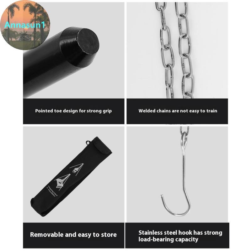 Annasun Camping Campfire ขาตั้งกล้องปรับหม้อเครื่องครัวกลางแจ้งปิคนิคทําอาหารหม้อย่างแร็คอลูมิเนียมขาตั้งกล้อง TH - รูปที่ 7