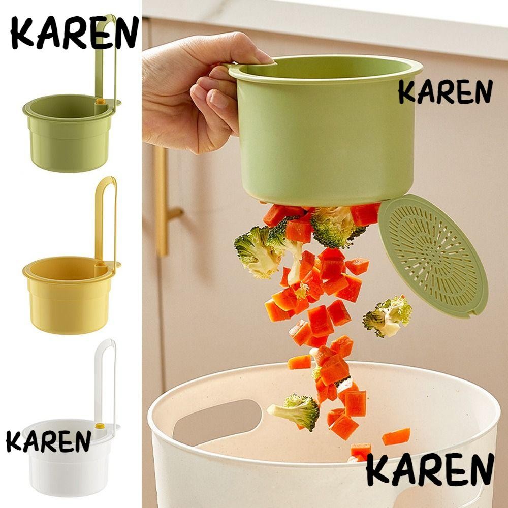KARENGOODS ชามระบายน้ํา,แยกตะกร้ากรองอ่างล้างจานในครัวป้องกันการรั่ว,ของขวัญอเนกประสงค์ Push-type Sink Storage Rack