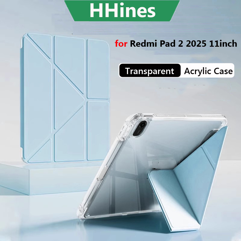 สําหรับRedmi Pad 2 11 นิ้ว 2025 สําหรับXiaomi MiPad 7 5 6 Pro 11 นิ้วสําหรับRedmiPad SE 11 SE 8.7 Yพับขาตั้งอะคริลิคใสสมาร์ทAuto Wake UP Protetiveกรณี
