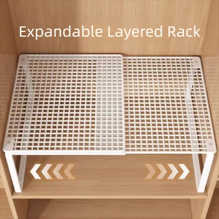 ADVA ตู้เสื้อผ้า Organizer, ขยายชั้นวางตู้เสื้อผ้าแบบปรับได้, DIY โลหะ Retractable ตู้เสื้อผ้า Divider Board ห้องครัว