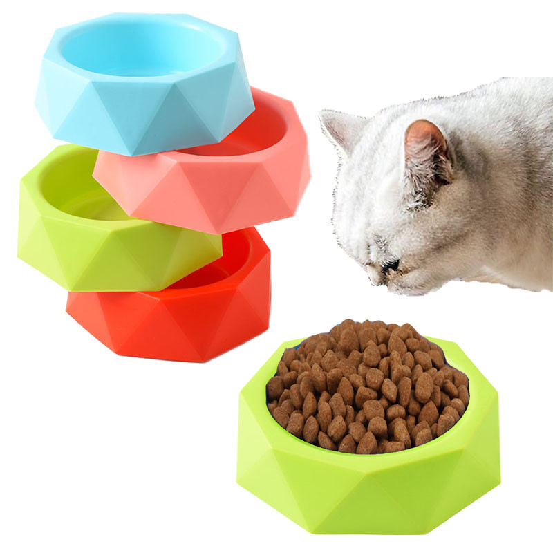 คุณภาพสูงสีทึบ Candy-สีพลาสติกน้ําหนักเบาเดี่ยวสุนัขชามอาหารสัตว์เลี้ยง Feeding น้ําเครื่องมือสัตว์เ
