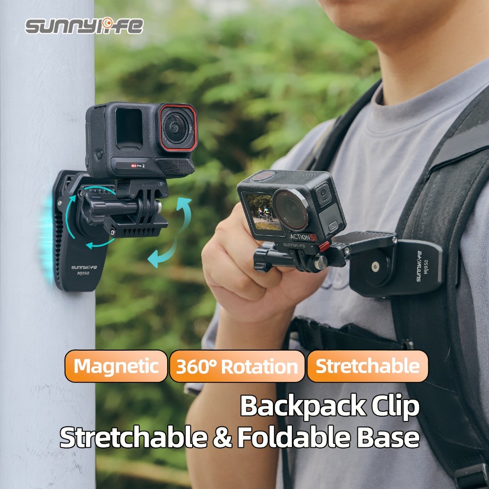 สําหรับ DJI OSMO 360/Action 5 Pro/กระเป๋า 3 กระเป๋าเป้สะพายหลังคลิปกีฬากล้องยืด Insta360 X5/Ace Pro2 วงเล็บแม่เหล็กอุปกรณ์เสริมกล้อง