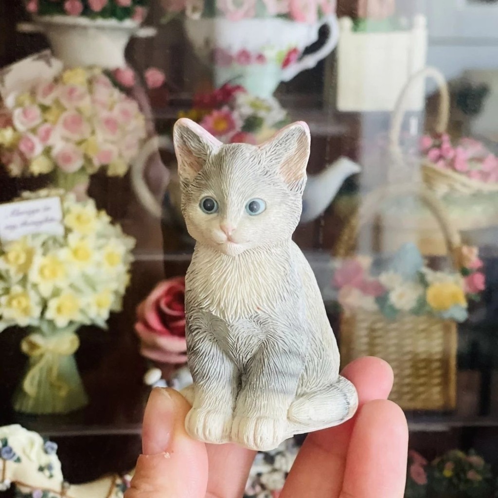 Creative จําลอง Fine 3D Cat White Germ Plaster DIY ระบายสีเครื่องประดับทําด้วยมือฟรี Pigment