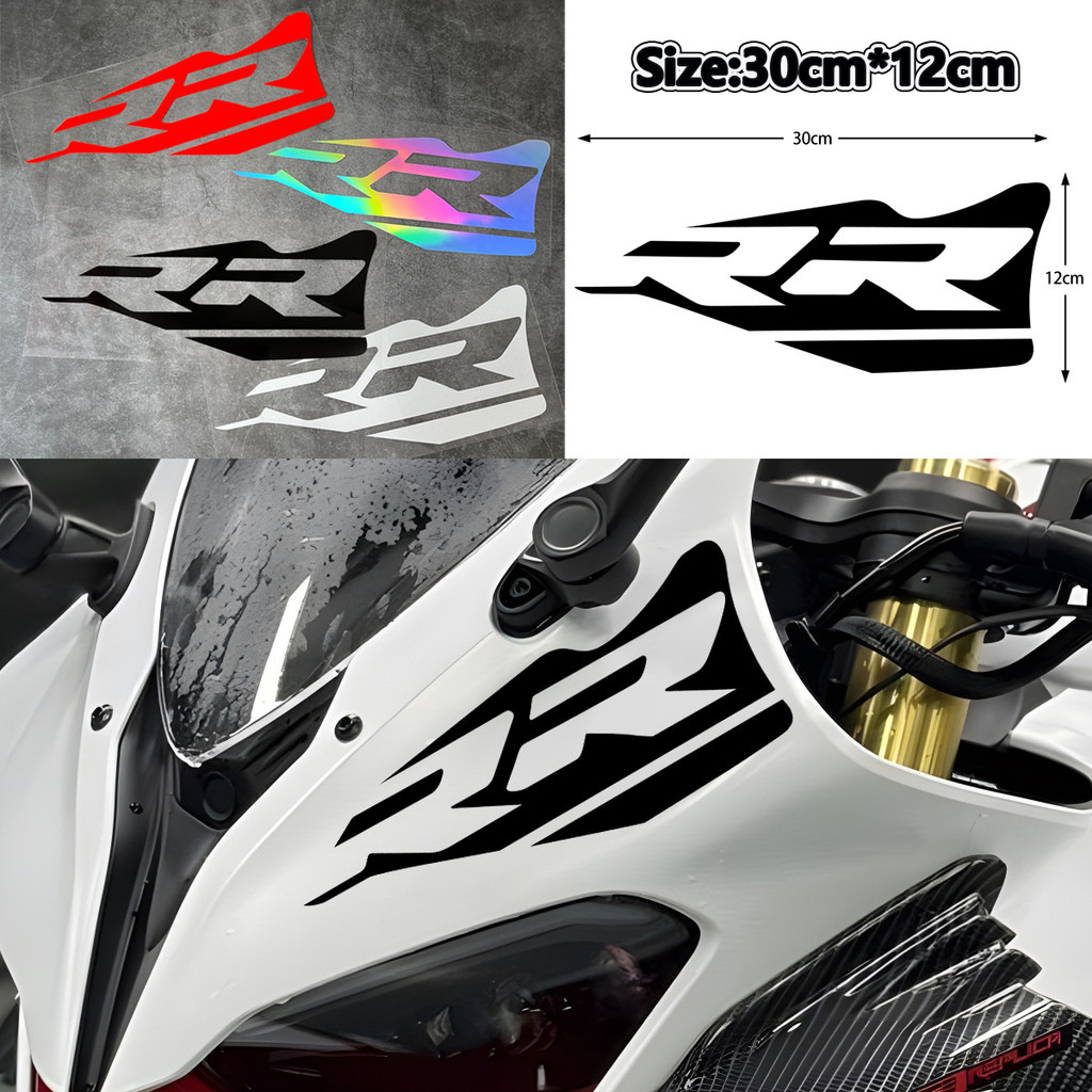 RR Race Replica Road Race โลโก้สติกเกอร์รถจักรยานยนต์ด้านหน้าหัว Fairing Body สะท้อนแสงกันน้ํา Decal สําหรับ BMW QJ มอเตอร์ Kawasaki CFMOTO
