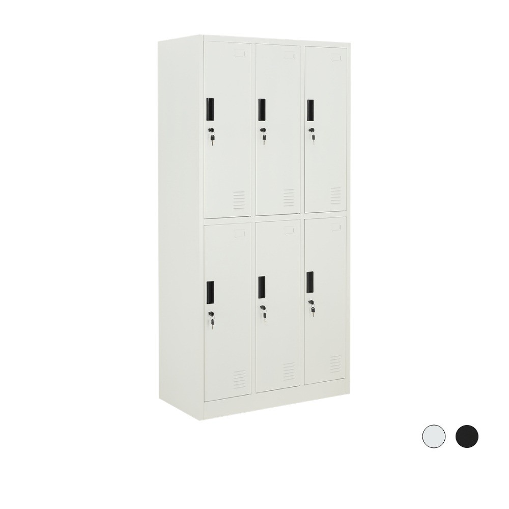 Furinbox ตู้เหล็กล็อกเกอร์ 6 ช่อง รุ่นโซลิด - มี 2 สีให้เลือก