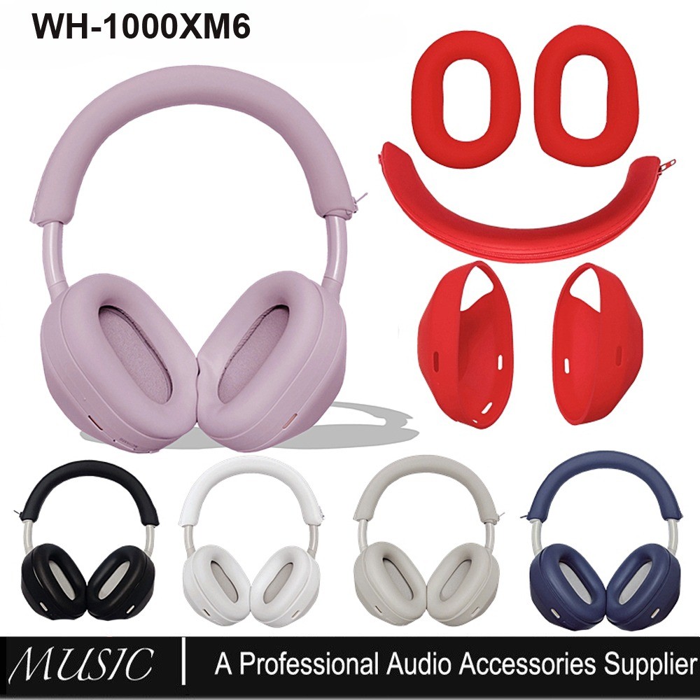3 ชิ้น/เซ็ตซิลิโคนสําหรับ Sony WH-1000Xm6 หูฟัง,1000Xm6 แผ่นรองหูฟังแถบคาดศีรษะอุปกรณ์เสริมซิลิโคนนุ่มผิว Protector